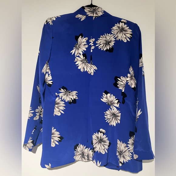 Blue Silk blazer with floral print - Picture 2 of 3